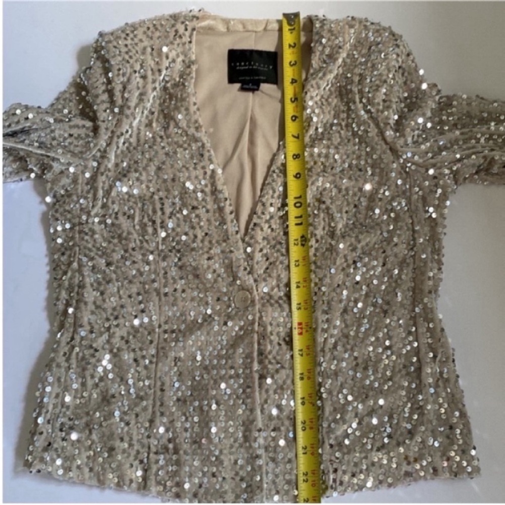 Sanctuary Blazer Charmed Sequin Jacket Gold size Small - Picture 8 of 12